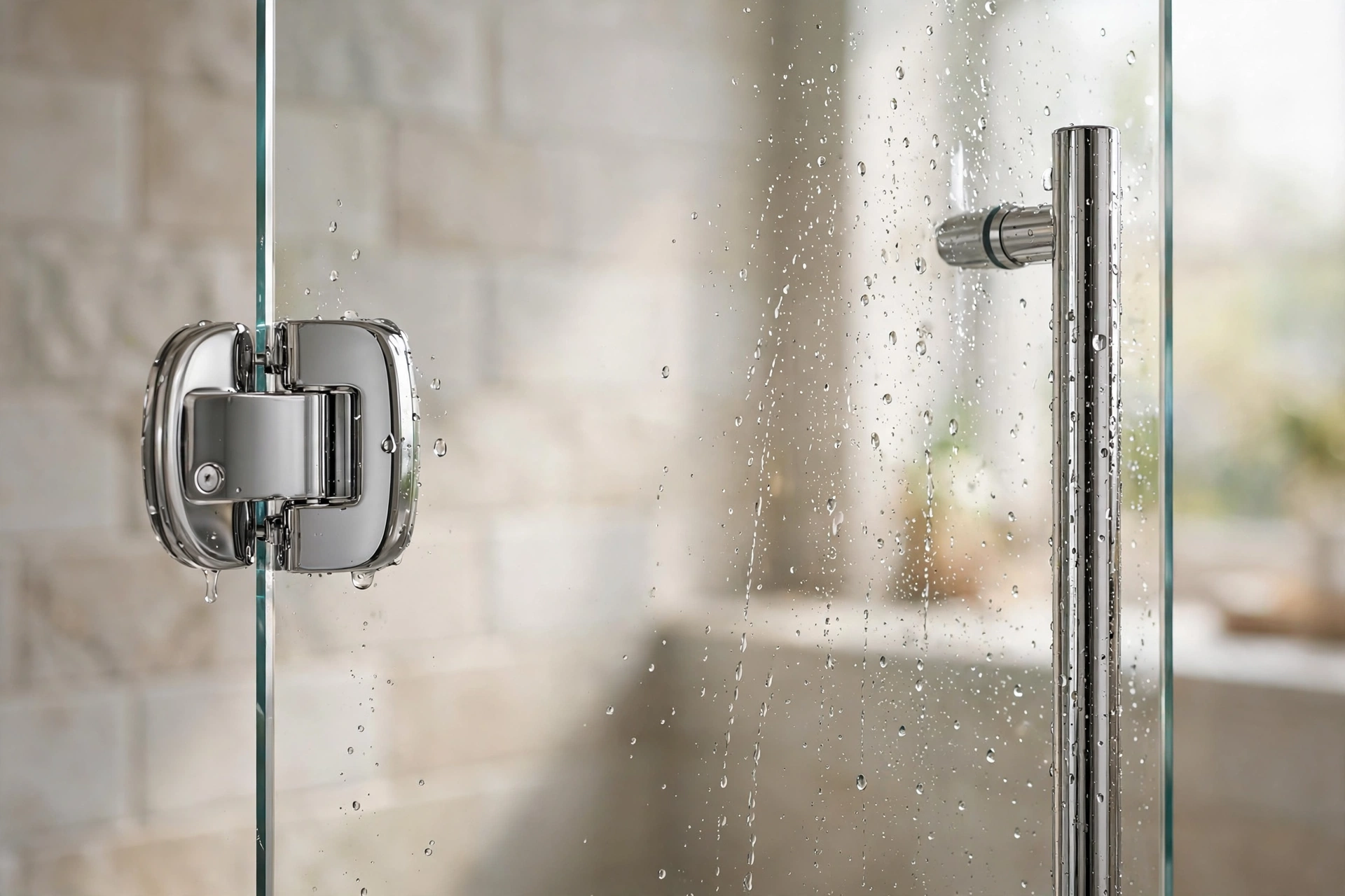 Frameless glass door detail included in a typical shower replacement cost
