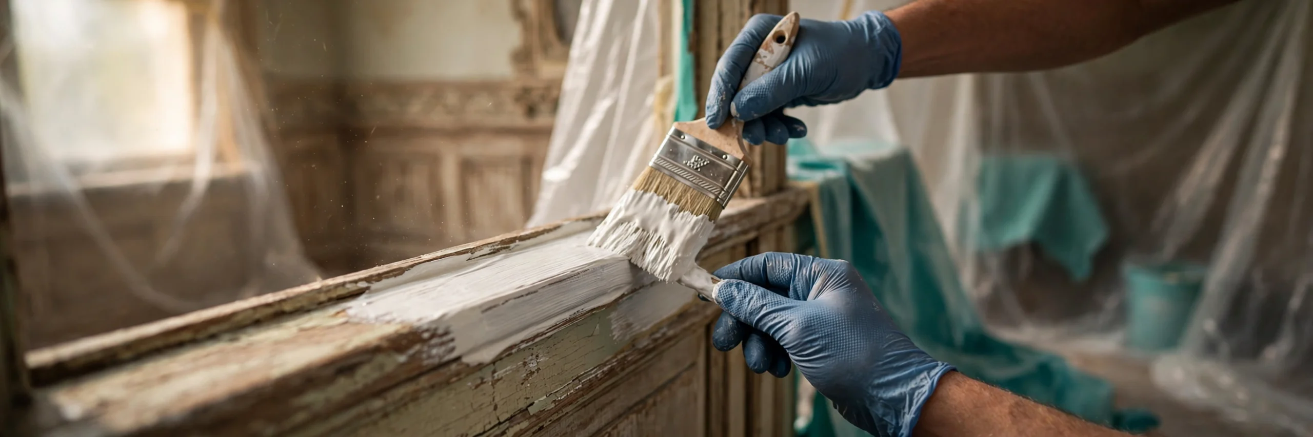 Lead paint removal cost saver: applying encapsulant coating over old painted trim